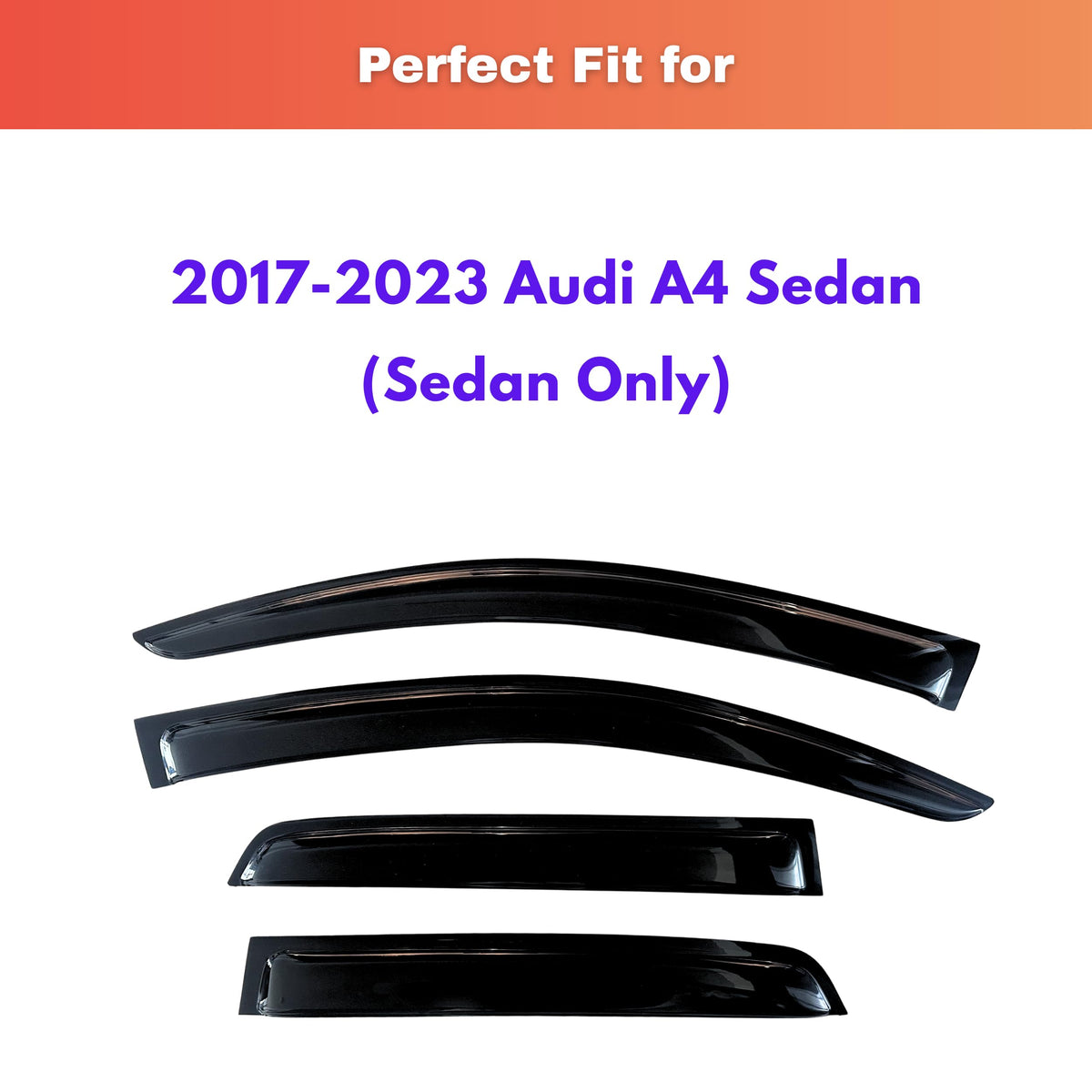 Rain Guards Window Visors for 2017 (2017-2025 A4 Sedan)