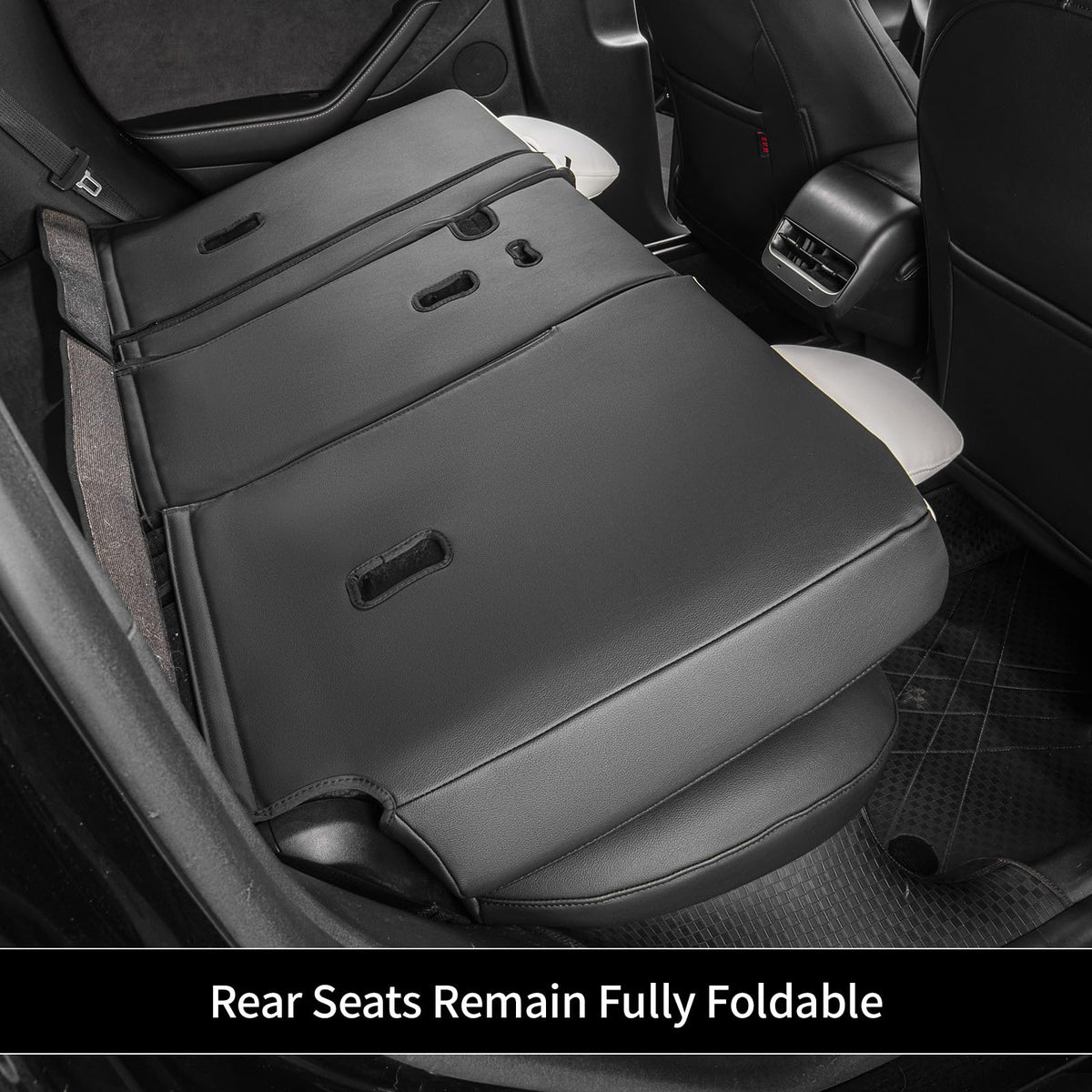 Model Y Seat Covers Custom Fit for Tesla Model Y Standard 2026 (Leather (A37-Black with White) / 2026 Model Y Standard)