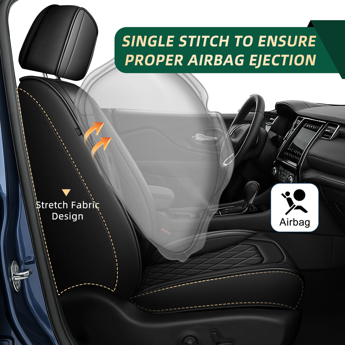 Car Seat Covers for Mazda Mazda 3 2007 (128 Black / 28-Mazda 3-2 front seat covers only)