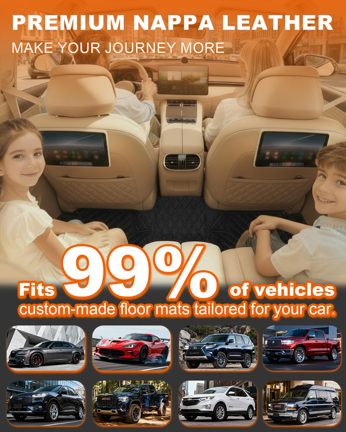 Customized Personalized car Floor mats (White1+1)