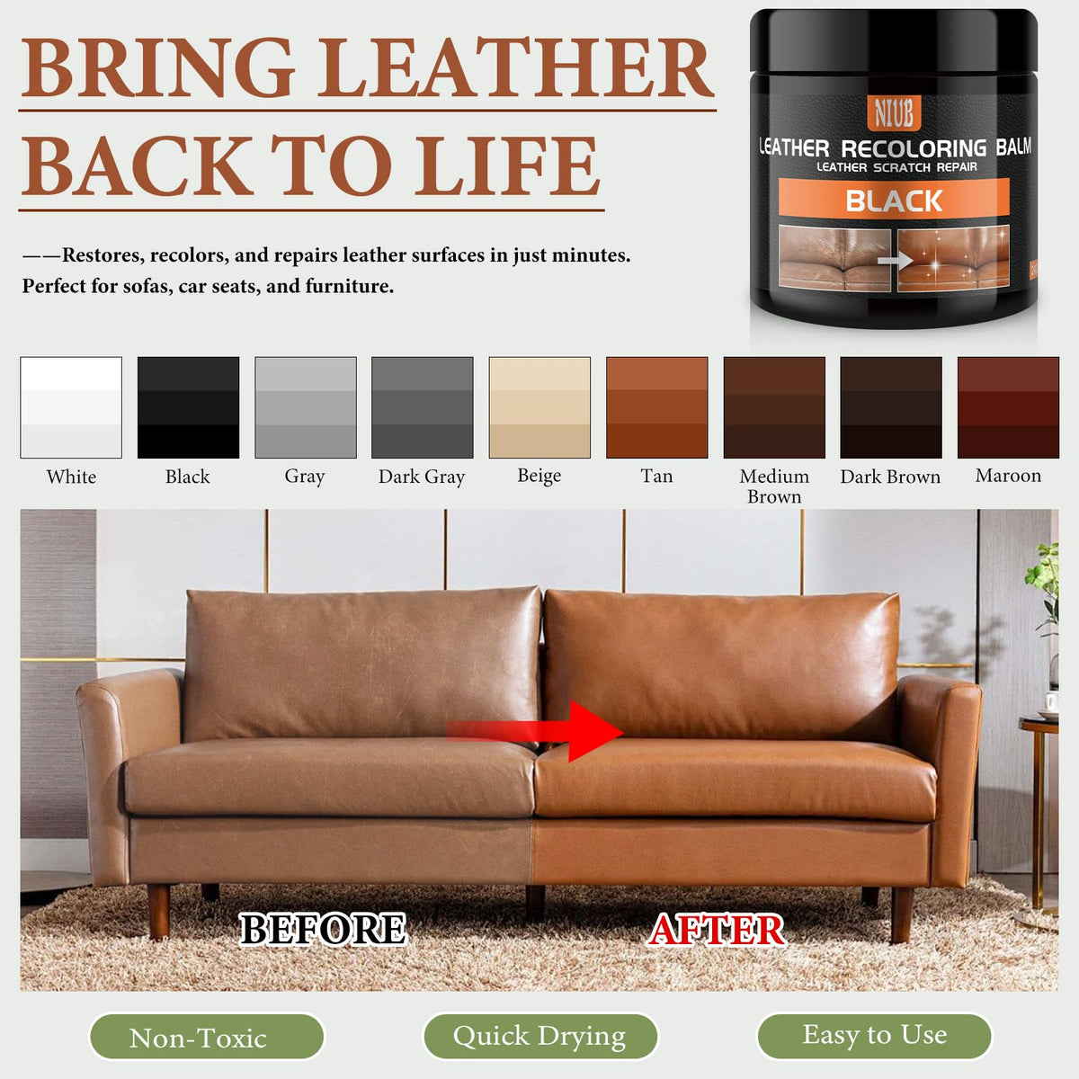 Leather Recoloring Balm (Navy Blue)