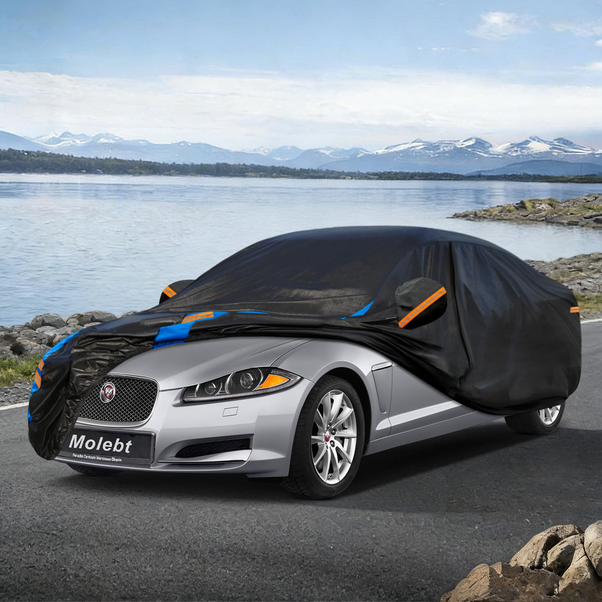 Custom Fit Car Cover for Jaguar XF (Black-Blue / Custom Fit Jaguar XF)