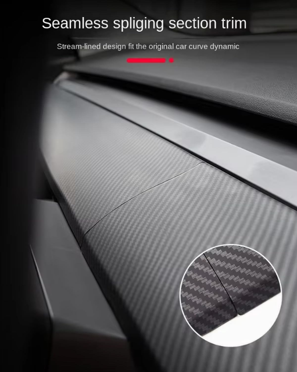 Matte Carbonfiber Dashboard Cover Compatible with Tesla Model 3 (matte carbon fiber dashboard 2pcs only)