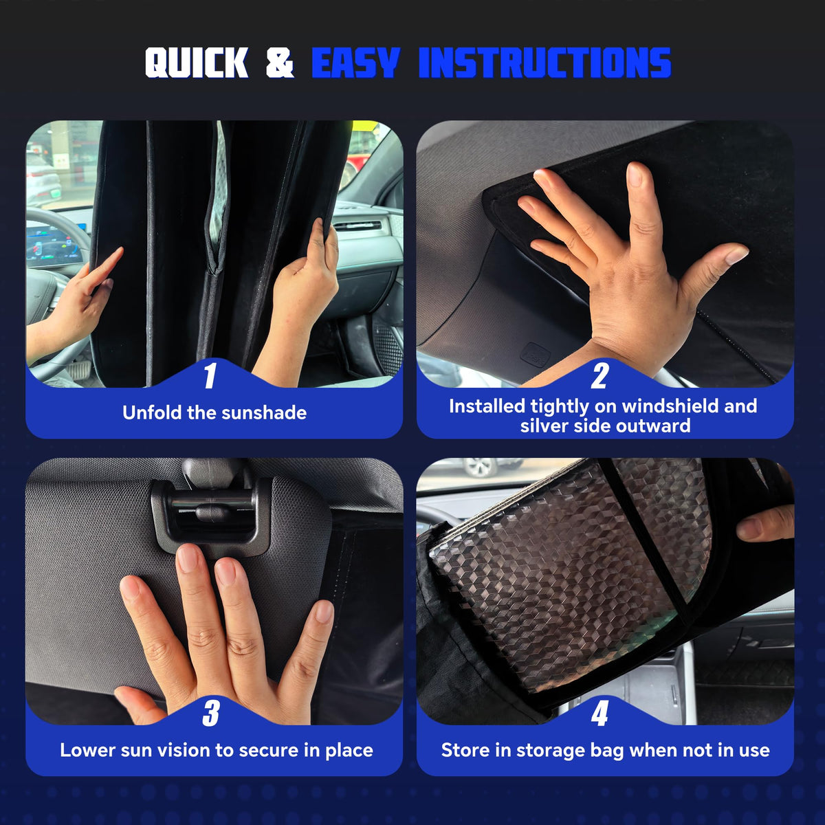 Windshield Sun Shade for Ford F250 (Ford F250/F350/F450/F550/F600 Super Duty 2023-2026)