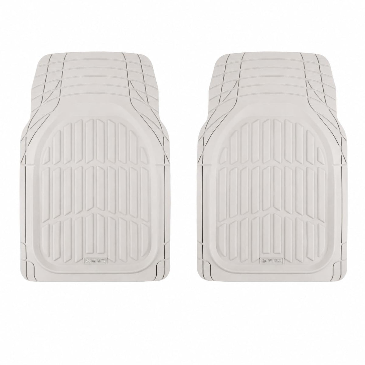 MotorTrend FlexTough White Car Floor Mats Rubber All Weather Automotive 2pc (2pc Front (Sedan, Compact) / White 2pc (Compact))