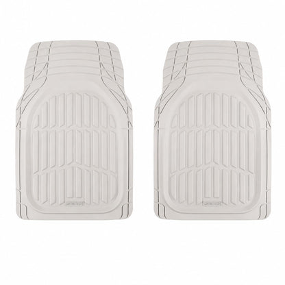 MotorTrend FlexTough White Car Floor Mats Rubber All Weather Automotive 2pc (2pc Front (Sedan, Compact) / White 2pc (Compact))