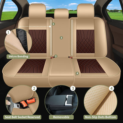 Full Set Car Seat Covers Fit for Toyota RAV4 2013 (099 Beige&Brown / 2-RAV4-5 seat covers full set)