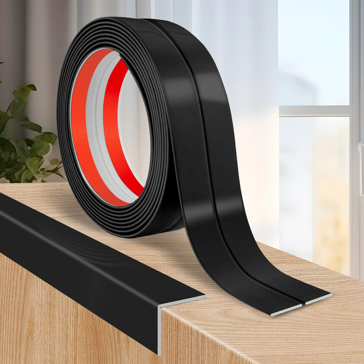 Wall Corner Protector Peel and Stick Corner Trim Molding (2.4 In x 40 Ft / Black)