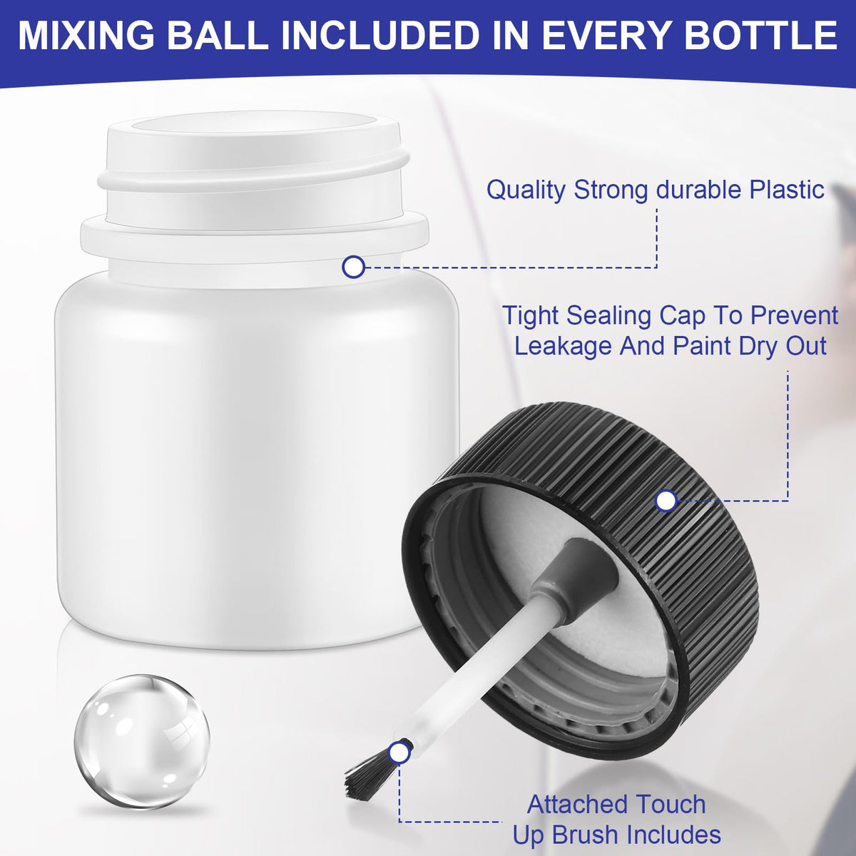 120 Pcs Empty Touch Up Paint Bottles Container (Black)