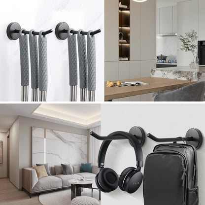 Coat Hooks Wall Mount Hooks for Hanging Hat Hurse Robe (Matte Black / 4 Inch (Wall))