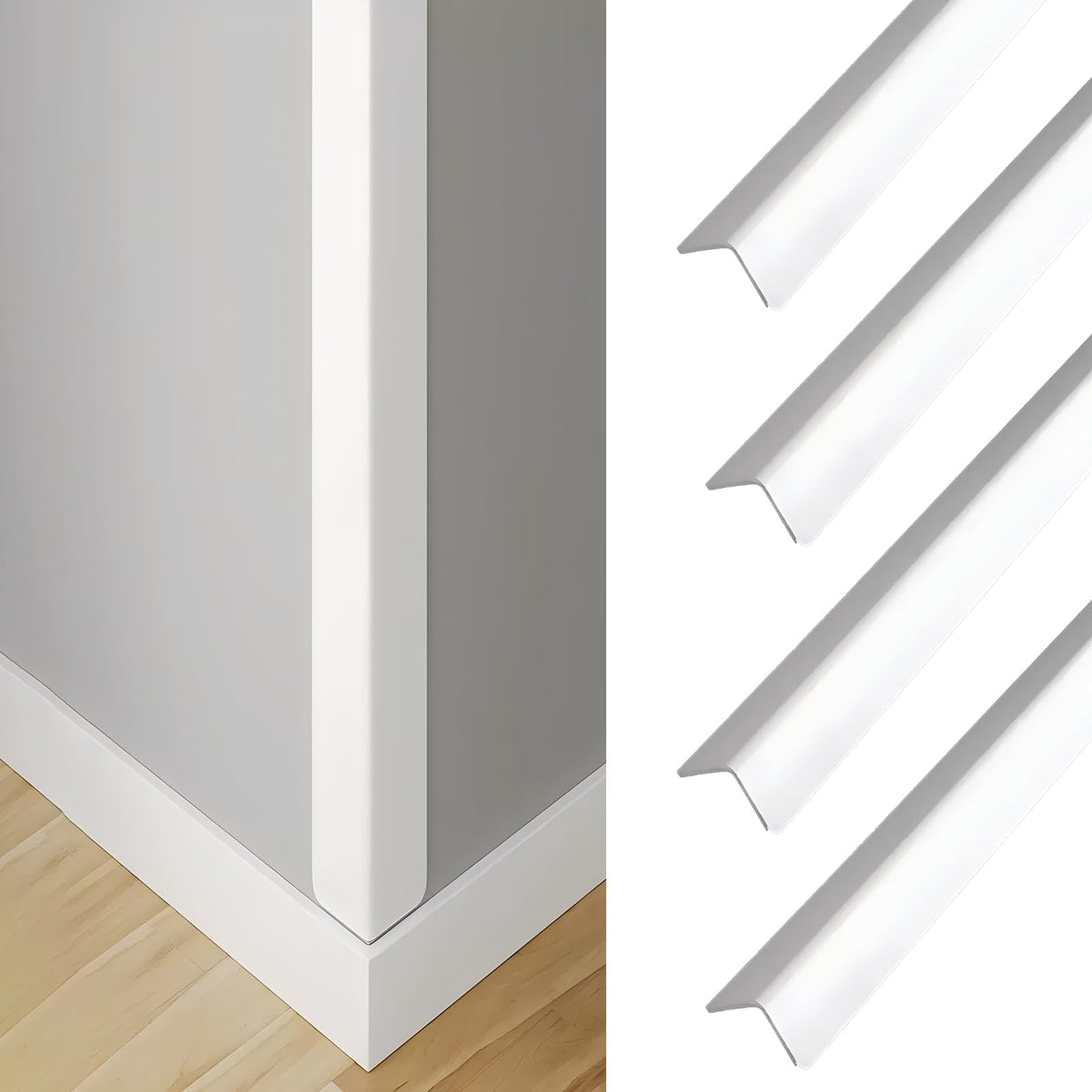 Wall Corner Protector White (White / 35 7/16" X 1")