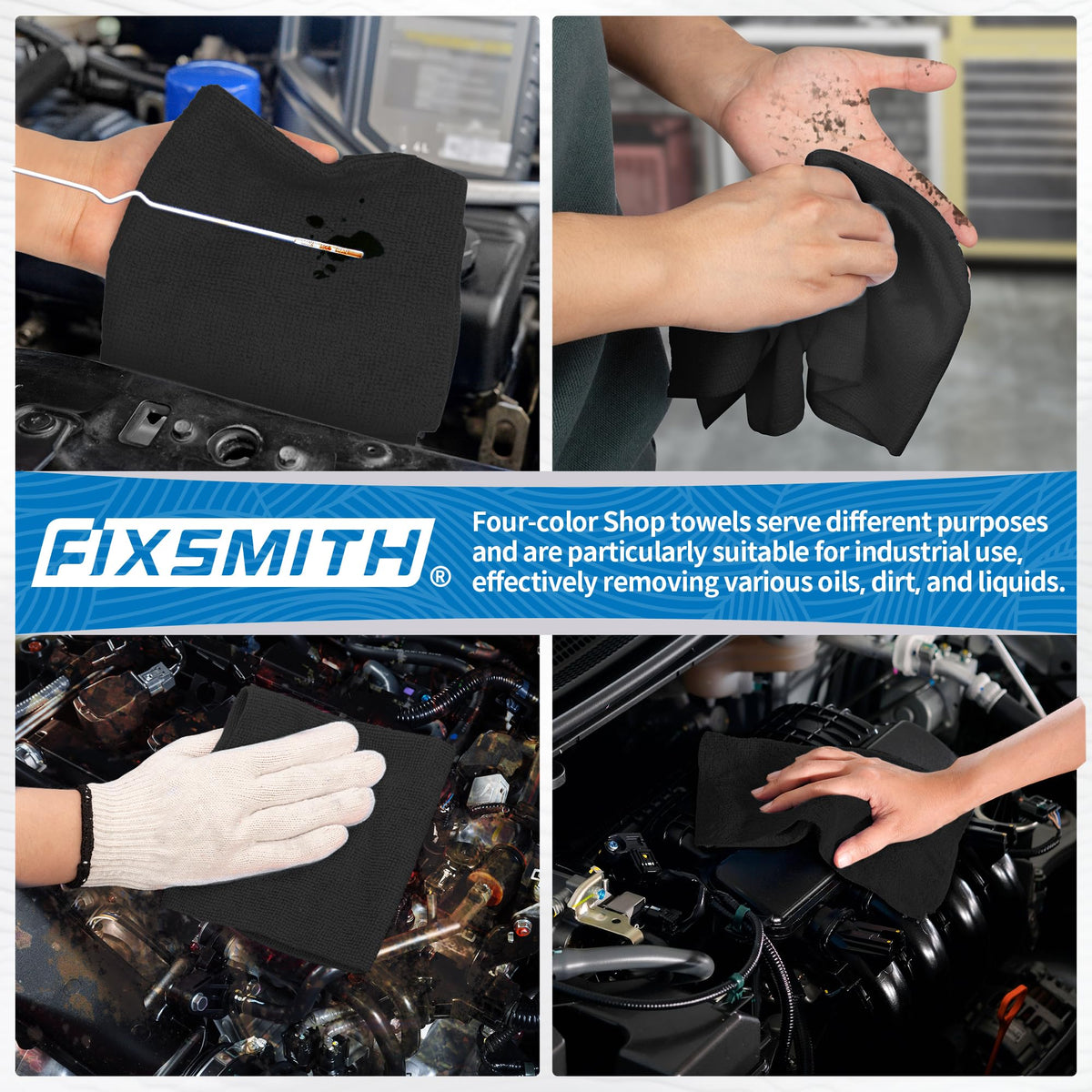 Microfiber Cleaning Cloth (Black / 24PK)