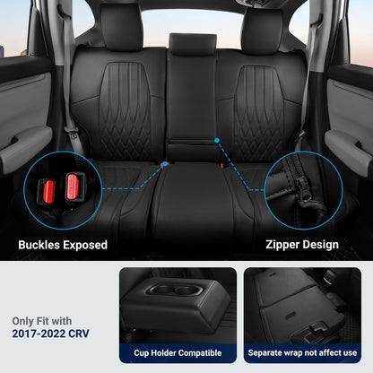 Custom for Honda CRV Seat Covers 2017 (Black / CR-V 2017-2022)