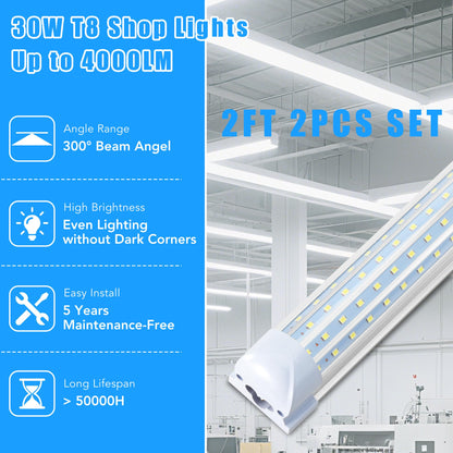 2FT LED Shop Lights T8 Garage Light (2FT-2PCS)
