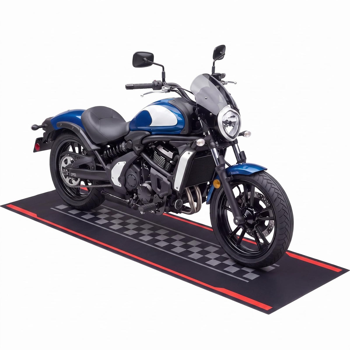 Motorcycle Garage Mat Non Slip (Track Style / 98 x 40 Inch)