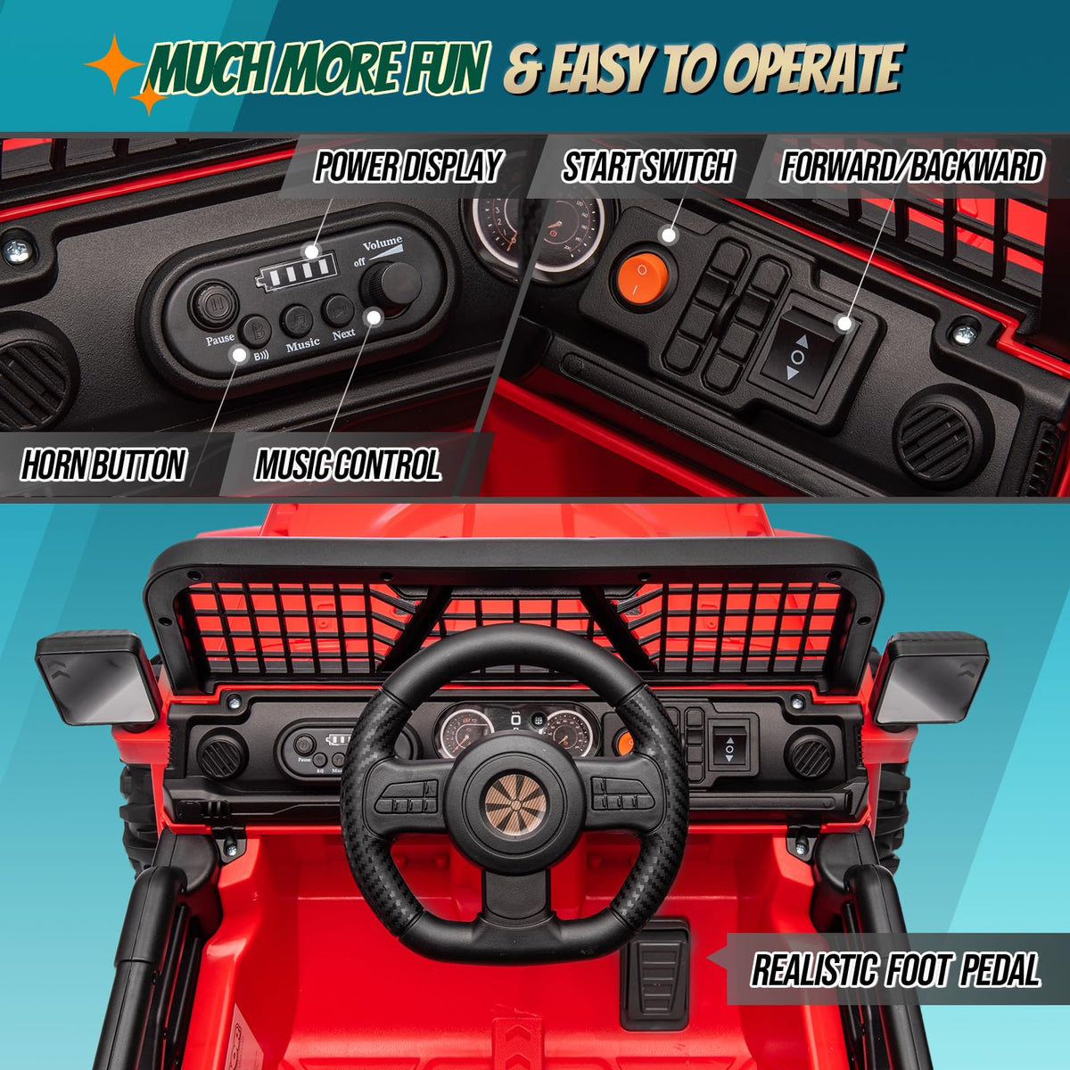 12V Kids Ride on Truck with Remote Control (Red)