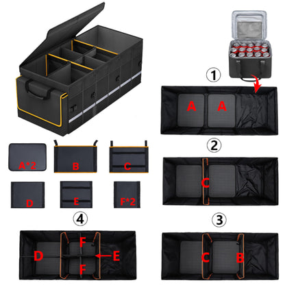Car Trunk Organizer and Storage with Lid & Removable Leakproof Cooler Bag (Black / Large)