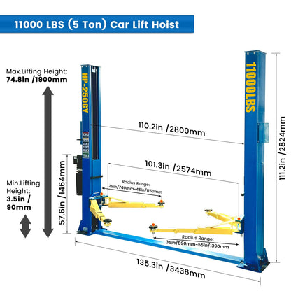 110V Two Post Car Lift 11 (Floor Plate-110V)
