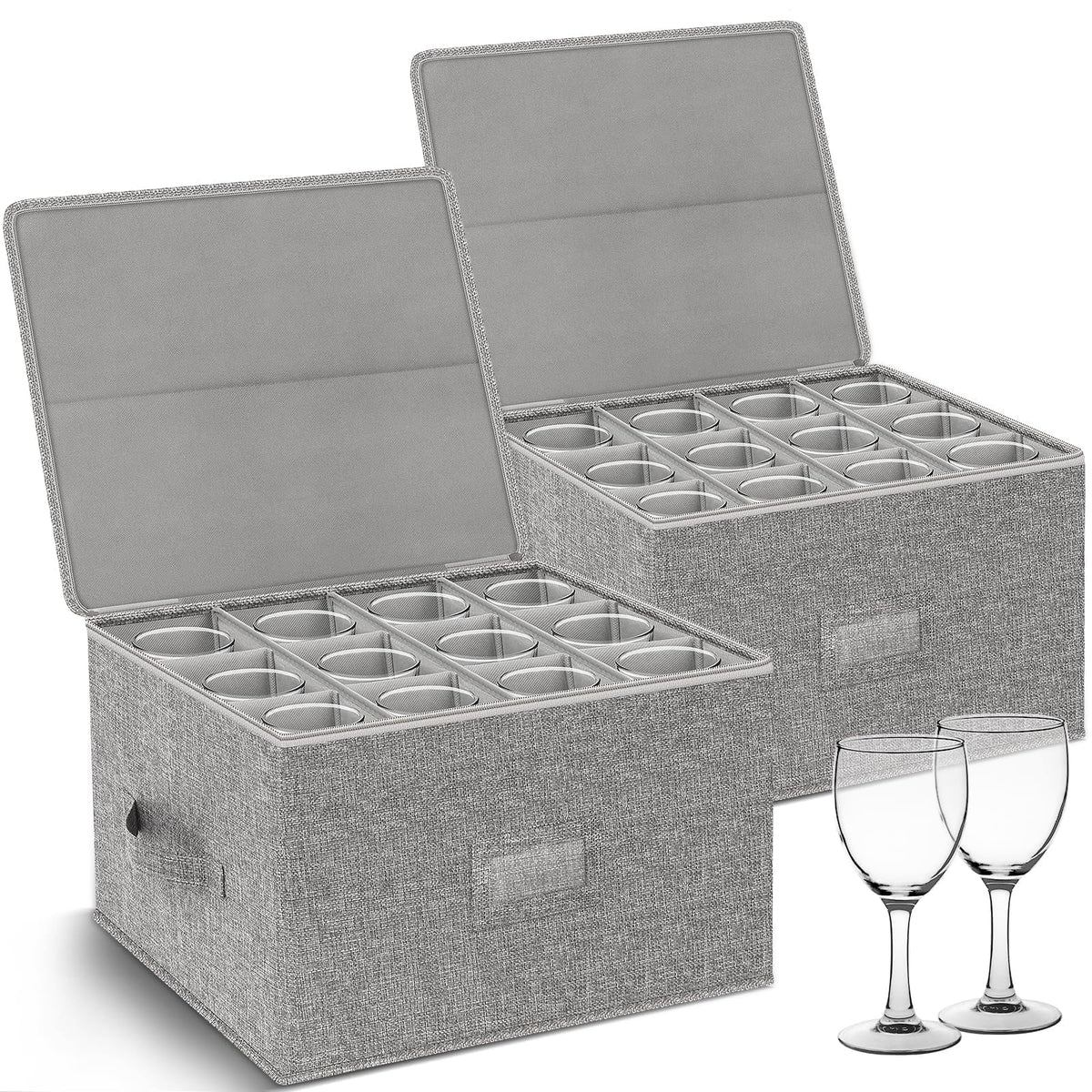 Wine Glass Storage Holder (Gray / Wine Glass Storage - 2 Pack)