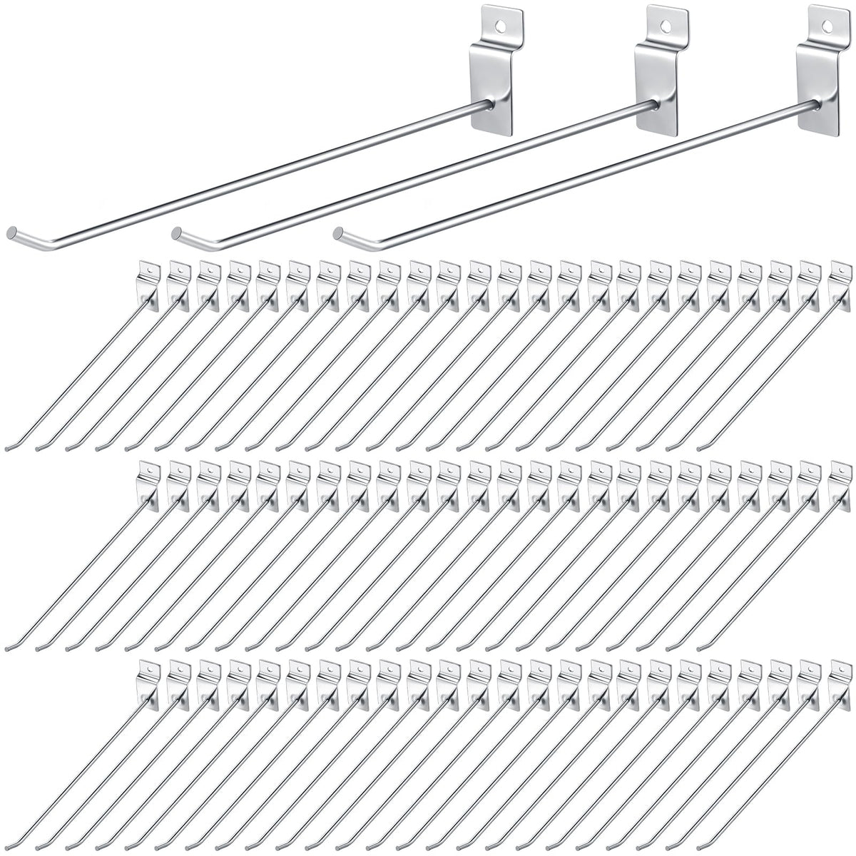 100 Pack Heavy Duty Slatwall Hooks Metal for Garage (10 Inch)