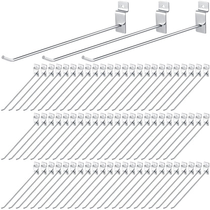 100 Pack Heavy Duty Slatwall Hooks Metal for Garage (10 Inch)