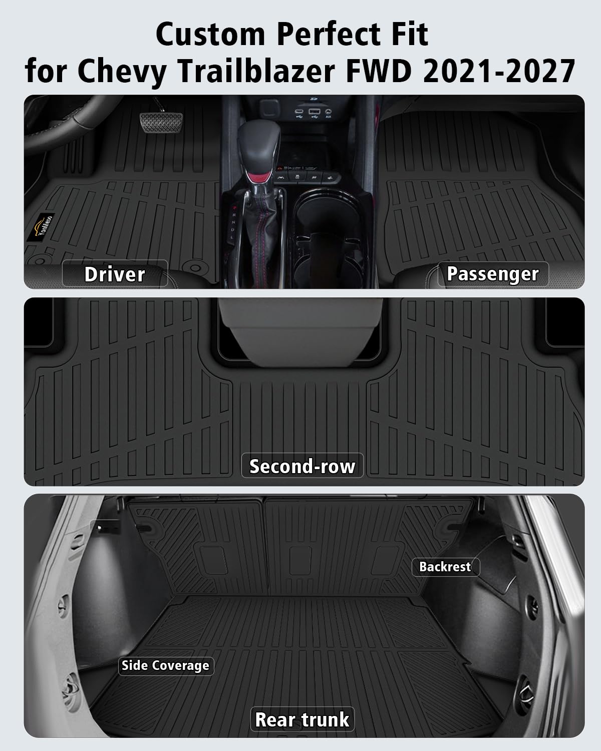 Floor Mats Set for Chevy Trailblazer FWD 2027 2021