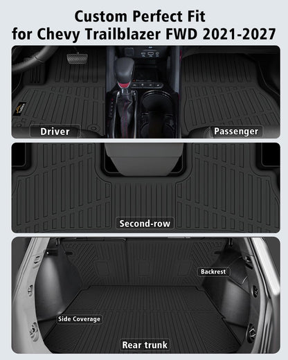 Floor Mats Set for Chevy Trailblazer FWD 2027 2021