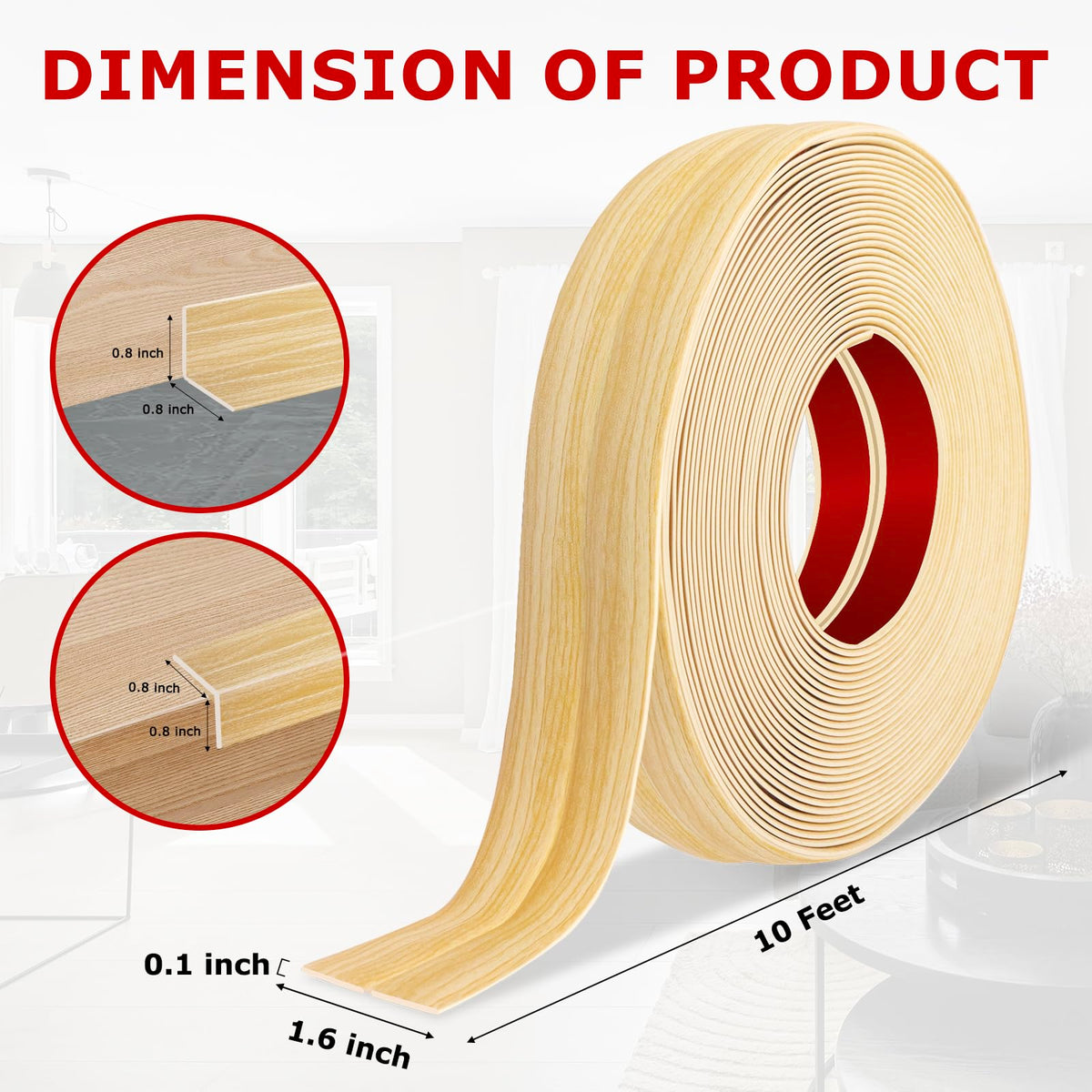 Wall Corner Protector Peel and Stick Corner Trim Molding (1.6 In x 10 Ft / Original Wood)