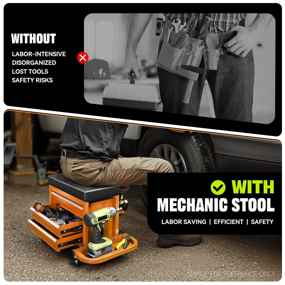 Mechanic Rolling Seat (Orange)