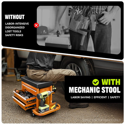 Mechanic Rolling Seat (Orange)