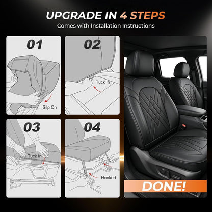 2 Front Car Seat Covers for Toyota Venza 2009 (#057 Black / 13. Venza 2009-2020-2 Front Seat Covers Only)