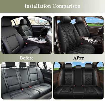 Leather Full Set for Subaru Forester Seat Covers 2007 (099 Black / 4-Forester-5 seat covers full set)