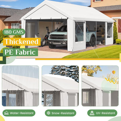 12x24 FT Heavy Duty Carport (White / 12x24)