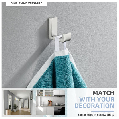 Towel Hook for Bathroom (Brushed Nickel)