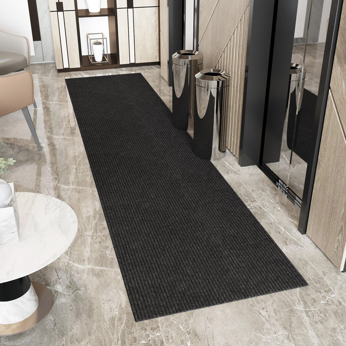 3x34 Hallway Runner Rug (Black / 2'7" x 34' (Runner))