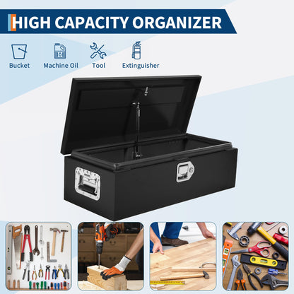 Black Steel Truck Bed Tool Box (Black / 48X15X15)