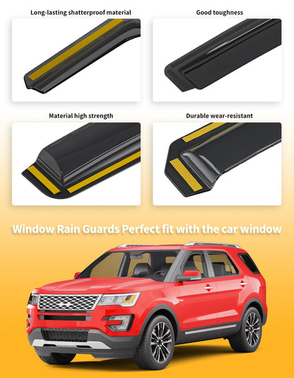 in Channel Window Visors Rain Guards for Ford Explorer 2011 (Fit for 2011-2019 Ford Explorer)