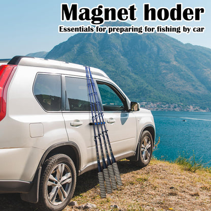 2 Pcs Magnetic Fishing Rod Holders for Truck Bed (Blue / 4 Rods)
