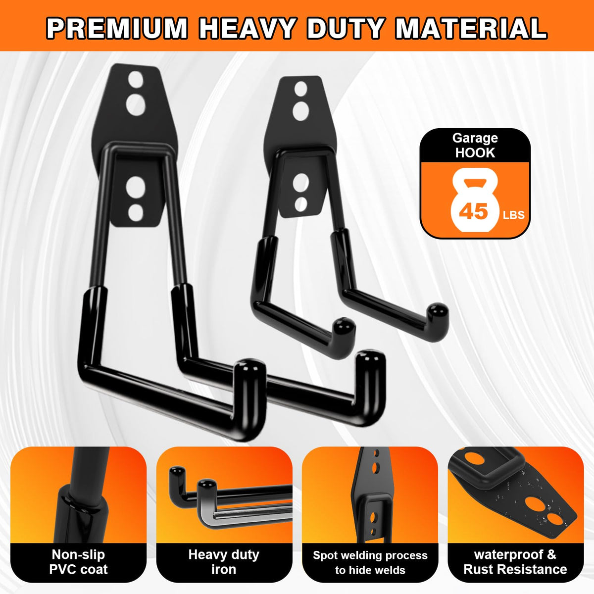 Heavy Duty Garage Hooks Storage (Black(20pcs))