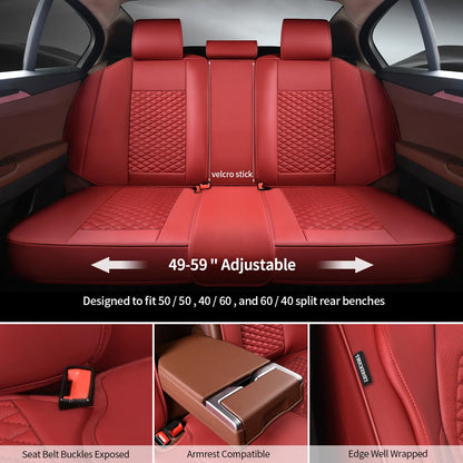 Car Seat Covers Full Set (5 Pack / Burgundy)