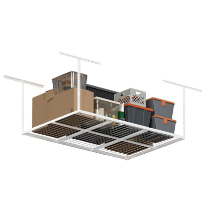 4x6ft Overhead Ceiling Garage Storage Rack (White / 4x6ft)