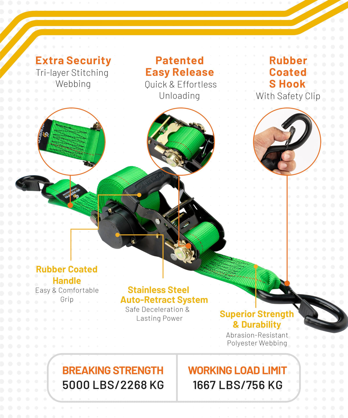 Retractable Ratchet Tie (Green)