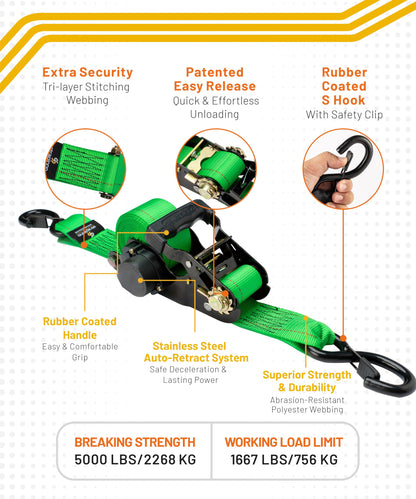Retractable Ratchet Tie (Green)