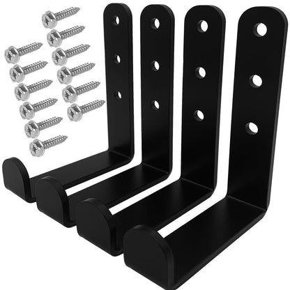 4 Pcs Black Heavy Duty Metal j Hooks for Hanging 280 lbs (X-Large)
