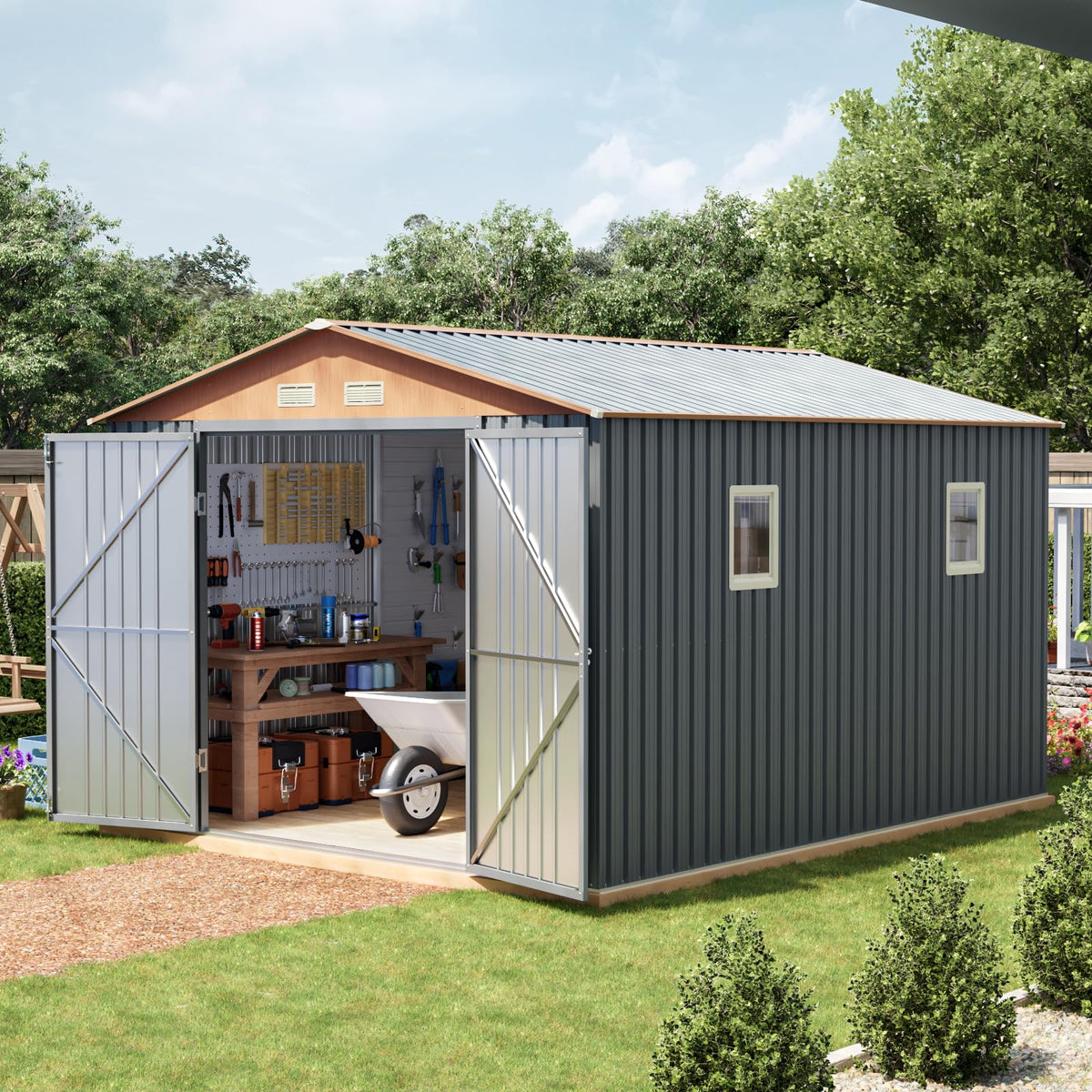 10x12x7.4FT Multi (Matte gray / 10*12FT (Base Included))
