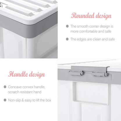 Collapsible Storage Bins with Lids 30L (White)