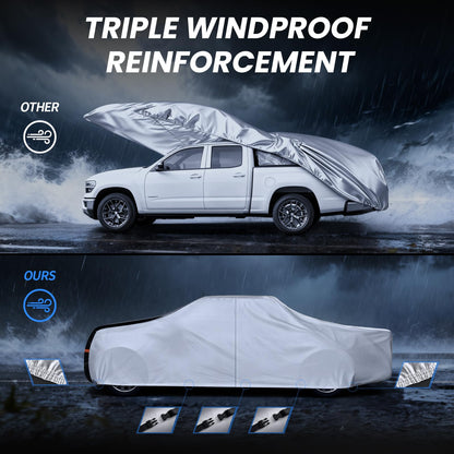 Multi Layer Hyundai Santa Cruz Truck Cover (White Truck Cover / W.Fit Hyundai Santa Cruz Crew Cab SB)