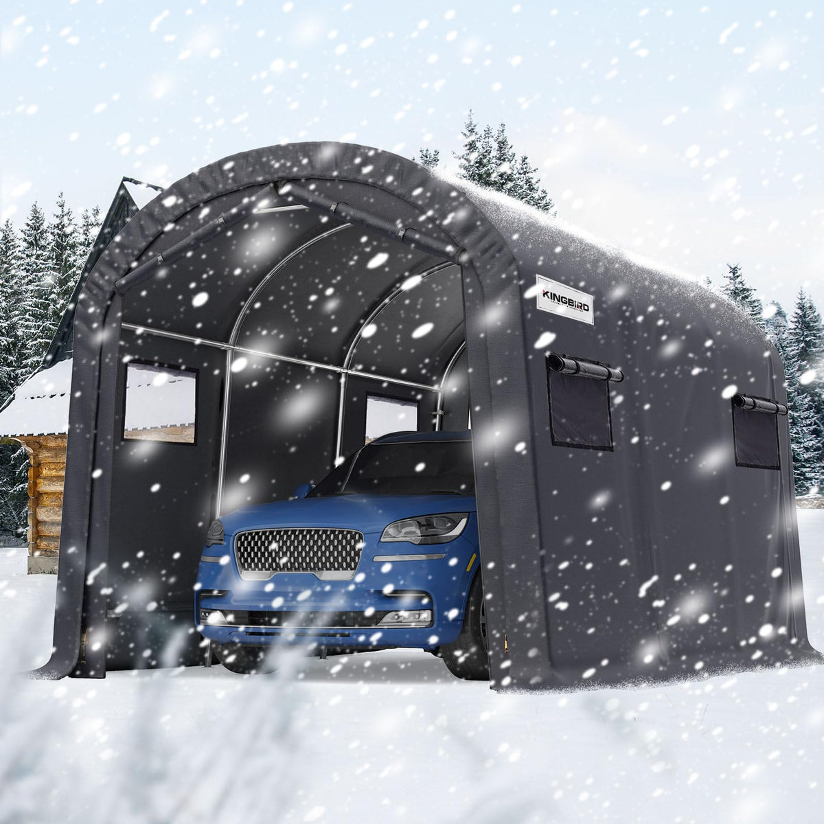 10' x 15' Carport Heavy Duty with Roll (Dark Gray / 10'X15')