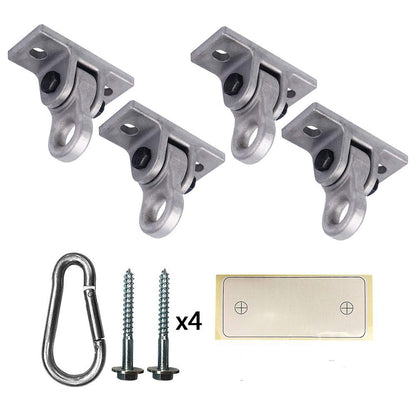 Heavy Duty White Metal Color Swing Hangers Screws Bolts Included Over 5000 lb Capacity Playground Porch Yoga Seat Trapeze Wooden Sets Indoor Outdoor (4 Pack / 4 Packs Silver)