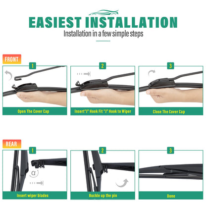Windshield Wiper Blades Replacement for Toyota Prius C 2012 (28" 14" 8")